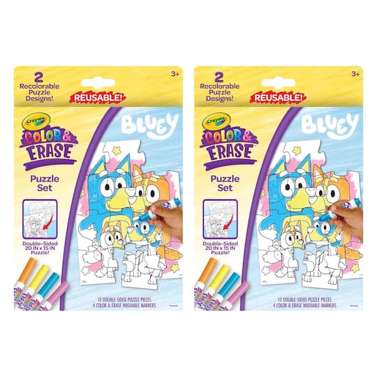Crayola® Color & Erase Reusable Bluey Puzzle, 2ct.